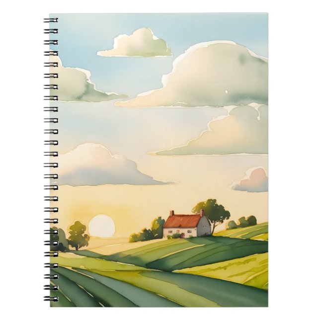 Countryside Sunset Hills Notebook Notizblock (Vorderseite)