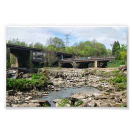 County Bridge und der River Calder, Sowerby Bridge Fotodruck