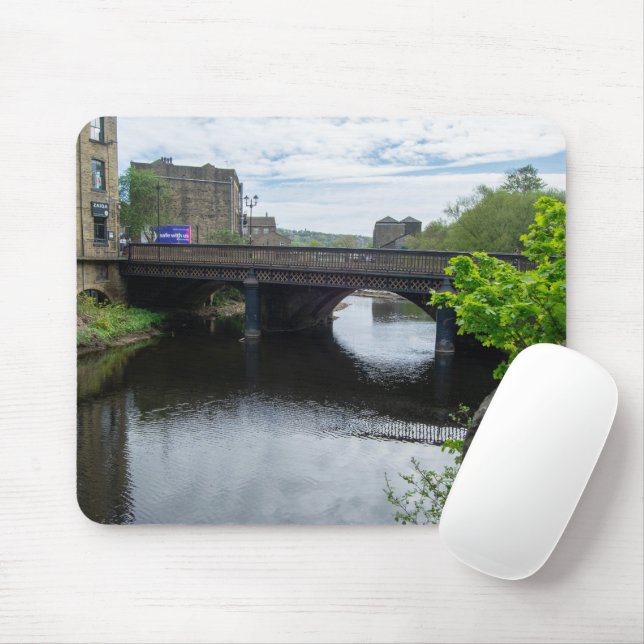County Bridge und der River Calder, Sowerby Bridge Mousepad (Mit Mouse)