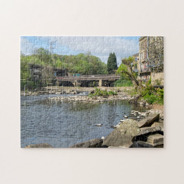 County Bridge und der River Calder, Sowerby Bridge Puzzle (Horizontal)