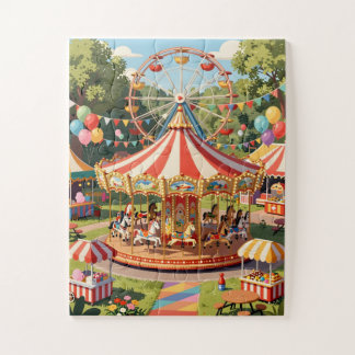 County Fair Carousel for Seniors 30 Large Piece Puzzle