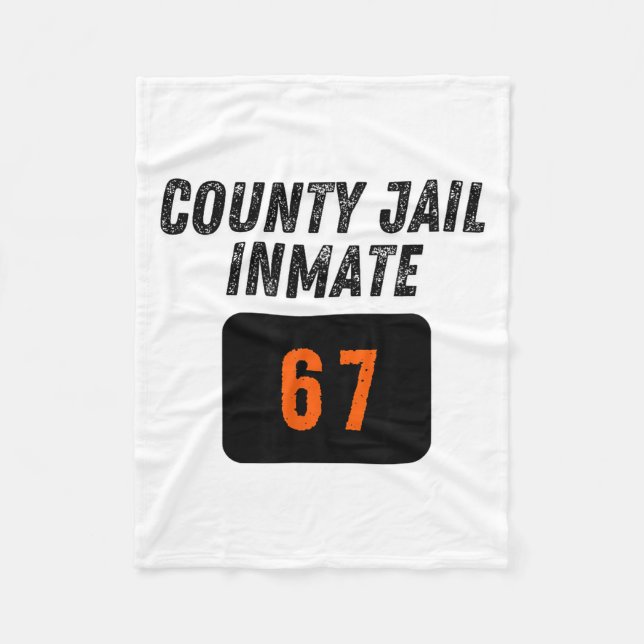 County Jail Prison Inmate 67 Halloween Funny Mens  Fleecedecke (Vorderseite)