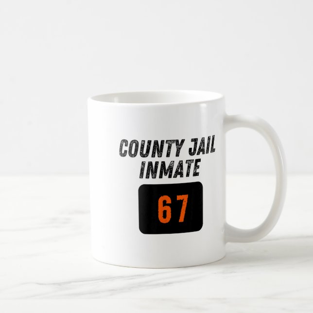 County Jail Prison Inmate 67 Halloween Funny Mens  Kaffeetasse (Rechts)