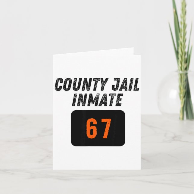 County Jail Prison Inmate 67 Halloween Funny Mens  Karte (Vorderseite)