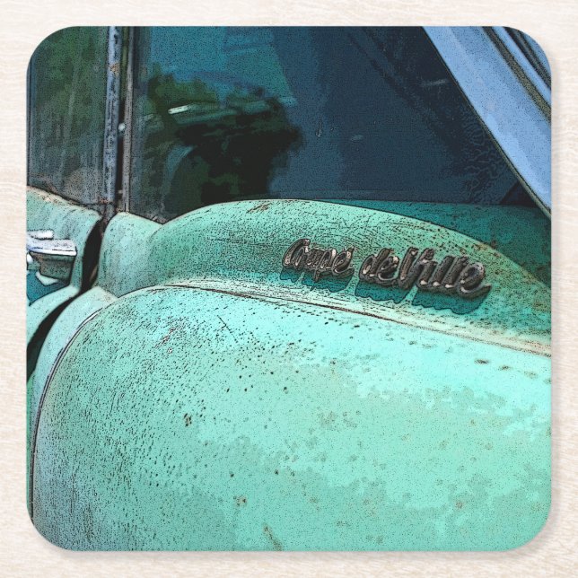 Coupe de Ville Cadillac Rechteckiger Pappuntersetzer (Vorderseite)