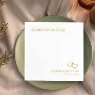 Coupels Namen Goldherzen 50 Jubiläum Party Serviette
