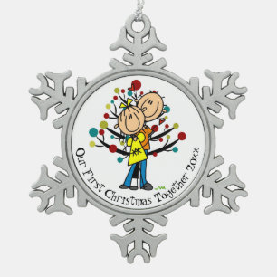 Couple 1. Weihnachten Zusammen Snowflake Ornament