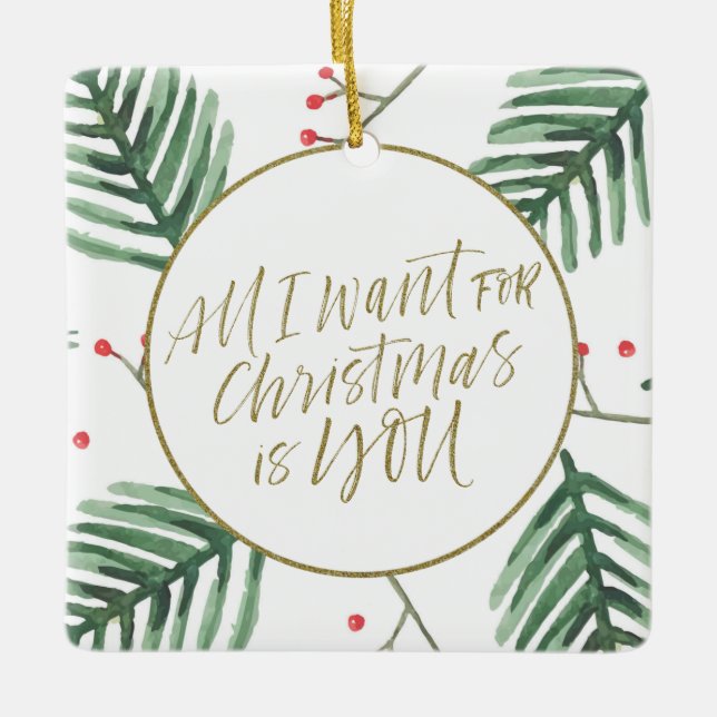 Couple Alles, was ich zu Weihnachten Gewollt habe, Keramikornament (Vorderseite)