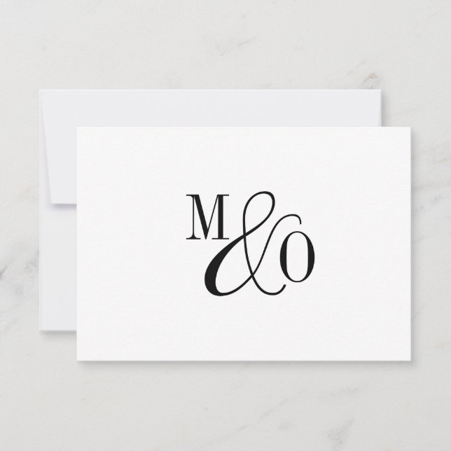 Couple Ampersand Monogram Mitteilungskarte (Vorderseite)