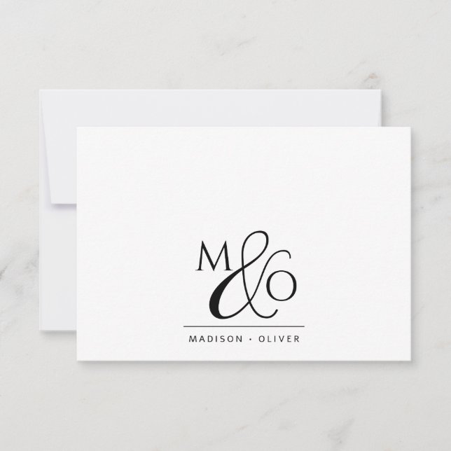 Couple Ampersand Monogram Mitteilungskarte (Vorderseite)