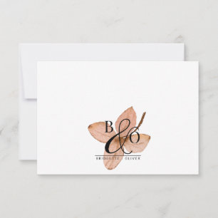 Couple Ampersand Monogram   Rustikales Wasserfarbe Mitteilungskarte