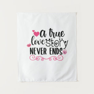 Couple Art A True Love Story endet nie Wandteppich