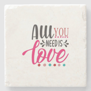 Couple Art alles, was Sie brauchen, ist Liebe Steinuntersetzer