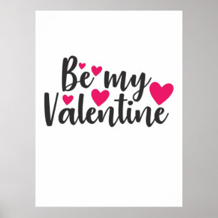 Couple Art be My Valentine Poster