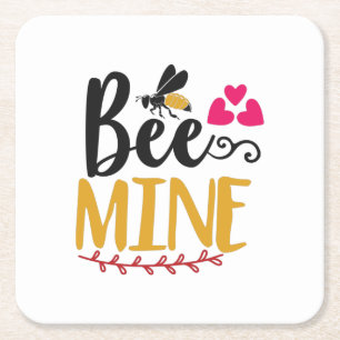 Couple Art Bee Mine Rechteckiger Pappuntersetzer