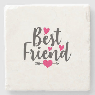 Couple Art Heart Best Friend Steinuntersetzer