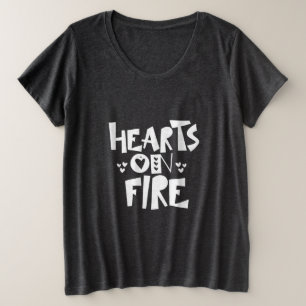 Couple Art hört auf Feuer Große Größe T-Shirt