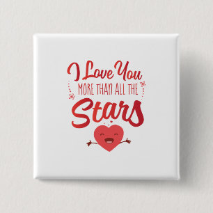 Couple Art I Liebe Sie mehr als alle Sterne Button