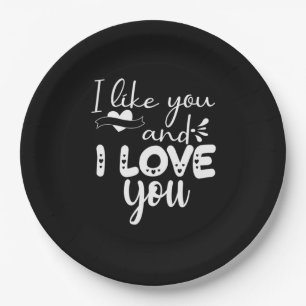 Couple Art I like You und I Liebe You Pappteller