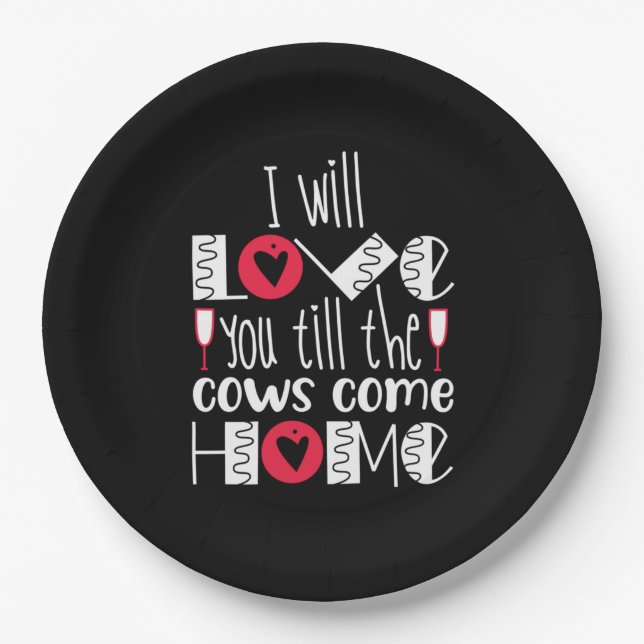 Couple Art I Will Liebe You Pappteller (Vorderseite)