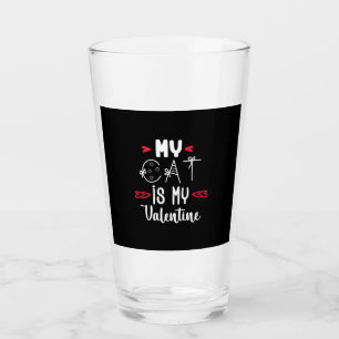 Couple Art meine Katze ist mein Valentine Glas