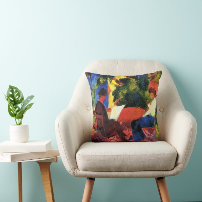 Couple at at Garden Table by August Macke Kissen (Stuhl )