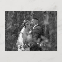 Couple B/W Foto Wedding Danke Postcard