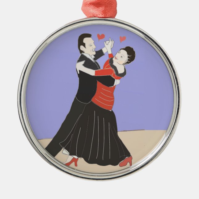 Couple Ballroom Dancing, Ornament Aus Metall (Vorne)