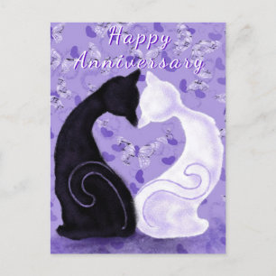 Couple Cat Anniversary Card Schöne Liebe Postkarte
