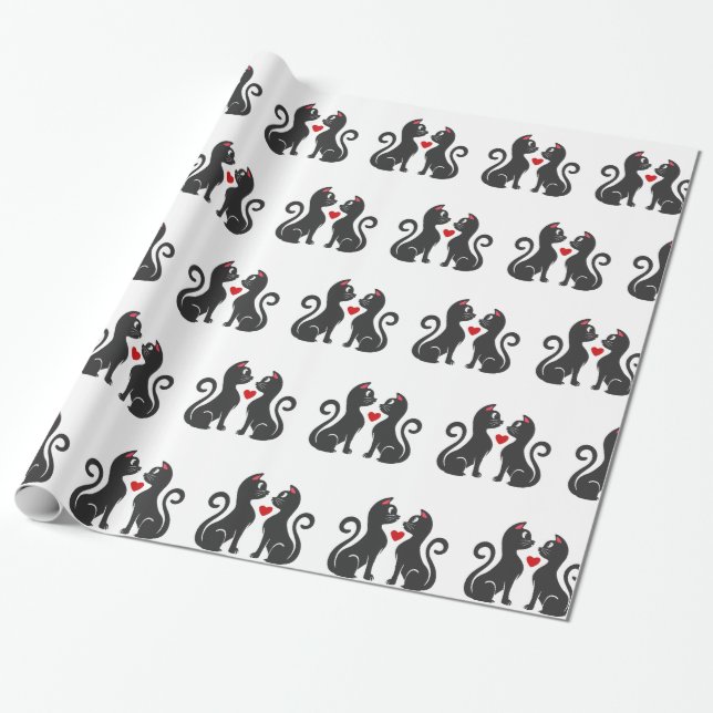 Couple Cat fall in Liebe - Wählen Sie die Hintergr Geschenkpapier (Ungerollt)