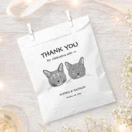 Couple Cat Hand Zeichne Personalisiert Danke Geschenktütchen
