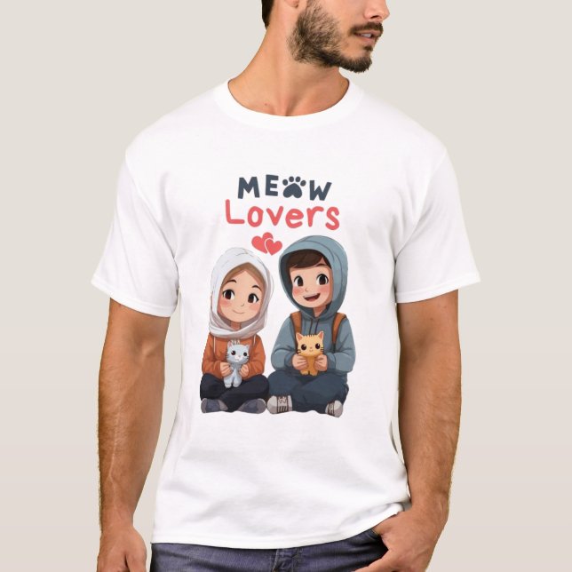 Couple Cat Lovers T-Shirt (Vorderseite)