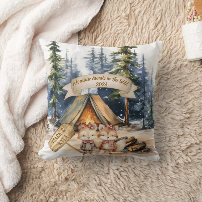 Couple Christmas Newlywed Keepake Ornament Kissen (Decke)