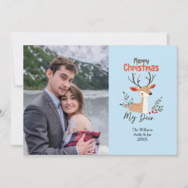 Couple Christmas Reindeer Custom Foto Holiday Feiertagskarte