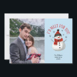 Couple Christmas Snowman Niedlich Custom Foto Holi Feiertagskarte<br><div class="desc">Zeigen Sie Ihr frisch verheiratetes Foto in dieser festlichen und schicken Weihnachtsgrüßkarte. Einfach mit Ihren eigenen Namen anpassen.</div>