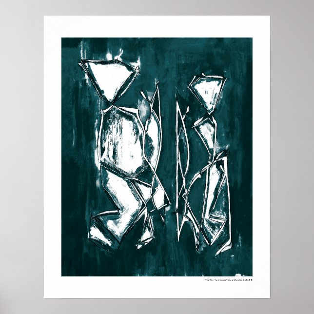 Couple Contemporary Abstrakt Art MC Belkadi 16x20 Poster (Vorne)