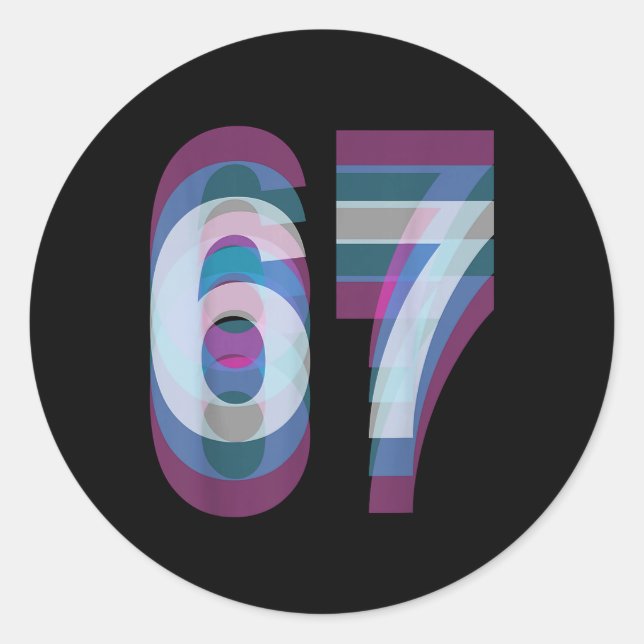 Couple Costume 67 Six Seven Meme Funny  Runder Aufkleber (Vorderseite)