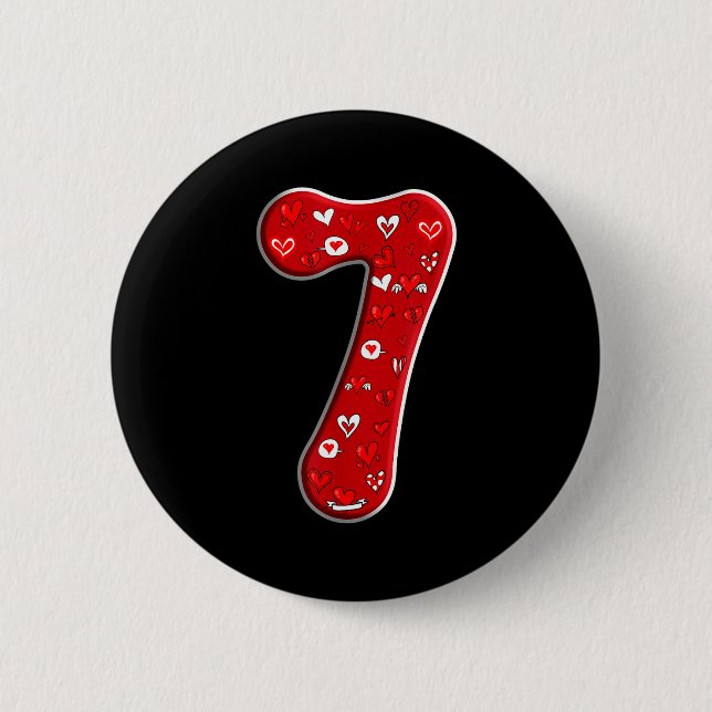 Couple Costume Duo 67 Meme Six Seven Number 7 Vale Button (Vorderseite)