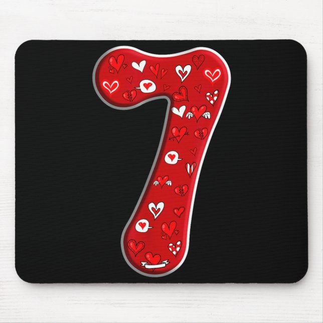 Couple Costume Duo 67 Meme Six Seven Number 7 Vale Mousepad (Vorne)