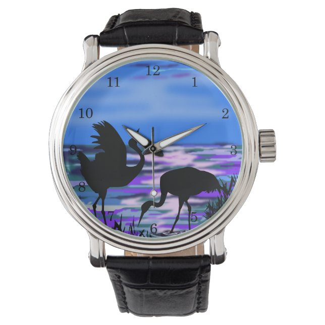 Couple Crane Watch Armbanduhr (Vorderseite)