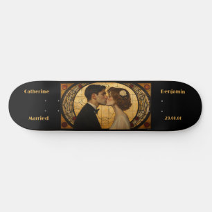 Couple Customize Art Deco Skateboard
