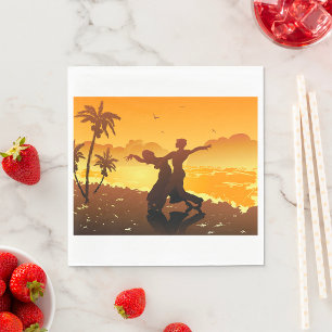 Couple Dancing auf dem Beach Paper Napkins Serviette