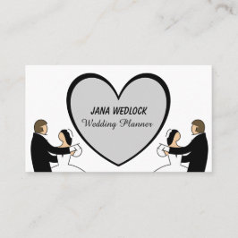 Couple Dancing Big Heart Niedlicher Hochzeitsplane Visitenkarte