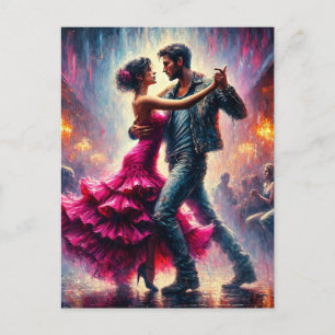 Couple Dancing in der Diskothek Postkarte