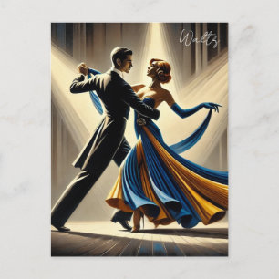 Couple Dancing Waltz Postkarte