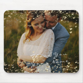 Couple Danken Foto Golden Confetti Hearts Mousepad