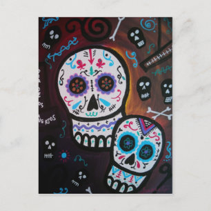 COUPLE DIA DE LOS MUERTOS POSTKARTE