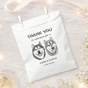 Couple Dog Hand Zeichnete Personalisiert Vielen Da Geschenktütchen