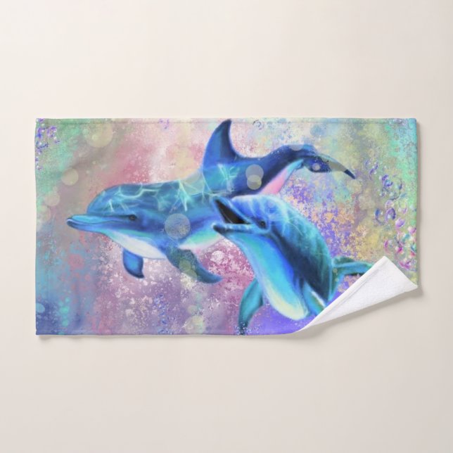 Couple Dolphin Badetücher Badhandtuch Set (Handtuch)