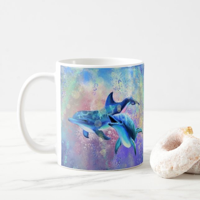 Couple Dolphin Coffee Tasse (Mit Donut)